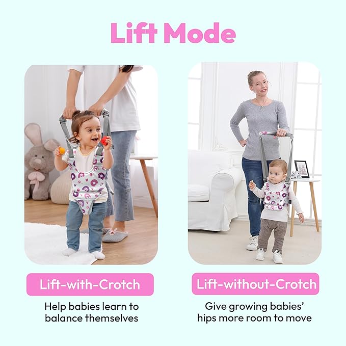 Watolt Baby Walking Harness - Handheld Kids Walker Helper - Toddler Infant Walker Harness Assistant Belt - Child Baby Walk Learning Help Support Assist Trainer Tool - for 7-24 Month Old (Donuts)