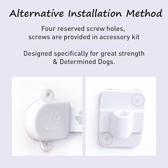 Magnetic Child Proof Door Lock & Adjustable Cat Door Latch, No Need for Interior Cat Door, Keeps Toddler Out of Litter Box, No-Drill Door Locks for Kids Safety, Easy Adult Access