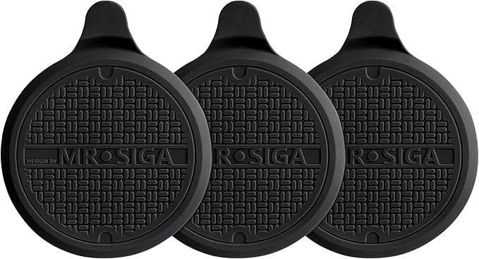 MR.SIGA Silicone Bathtub Stopper, Drain Stopper for Shower, Sink, 5.1" Diameter, Black, 3 Pack
