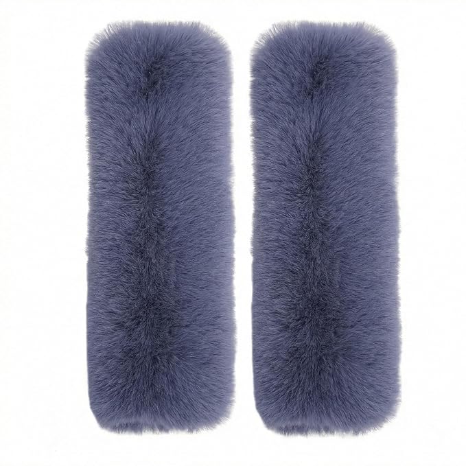 2-Pack Soft Plush Seatbelt Covers for Kids - Comfortable Seat Belt Cushion for Newborns - Car Seat/Stroller Strap Accessories - Enhanced Driving Comfort & Protection (Grey)