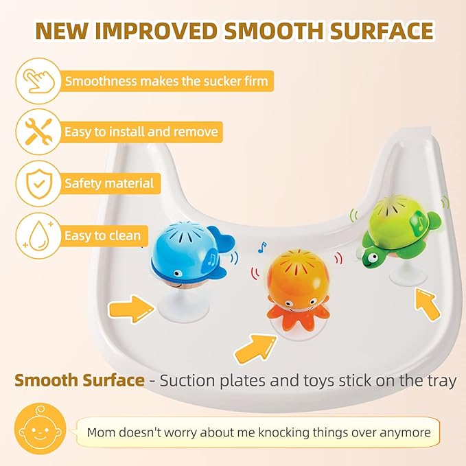 Baby High Chair Tray Compatible with Stokke Tripp Trapp Chair (V2 and Beyond) with Smooth Surface and Strong Suction Power Made of Food-Safe Plastic (BPA BPS BPF Lead Phthalate Free) - White