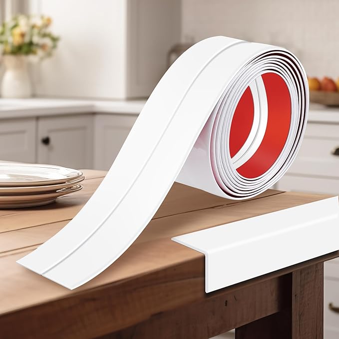 2.4 Inch x 10 Feet Wall Corner Protector Peel and Stick Corner Trim Molding Strip Self Adhesive wall Edge Protectors Guards for Edge Ceiling, White