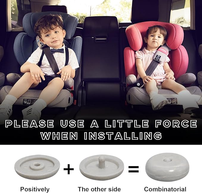 10 Sets Seat Belt Button Stop, Snap-On Plastic Seatbelt Stopper Clip Prevent Seat Belt Buckle from Sliding Down, No Welding Seat Belt Stop Kit, Universal Car Accessories (Gray)