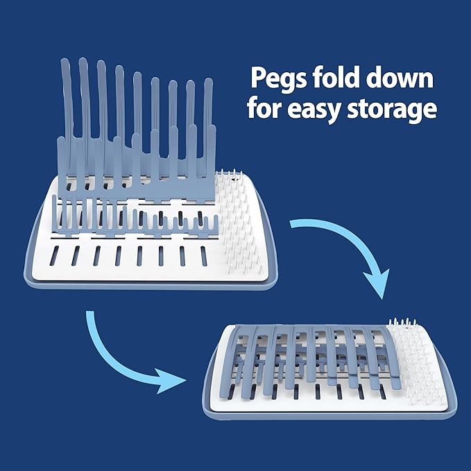 Dr. Brown's Folding Baby Bottle Drying Rack for Easy Storage - Dry Nipples, Pacifiers and Other Baby Essentials, BPA Free