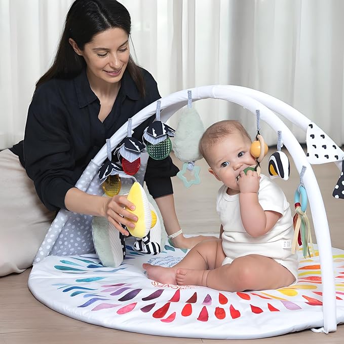 LADIDA Baby Gym Play Mat, Tummy Time Mat & Activity Gym, Infant Play Mat for Sensory Exploration and Motor Skill Development