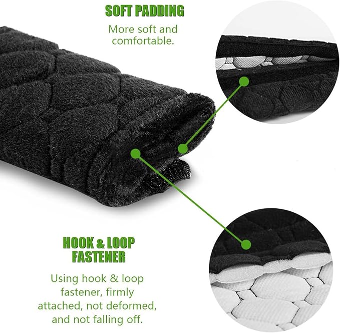 WSSROGY 5 Pack Soft Comfort Car Seatbelt Cover Protector Pads Strap for Protecting Neck and Shoulder (Black)