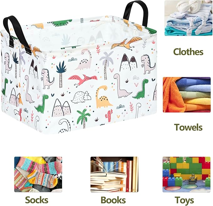 ACMUUNI Rectangle Gift Shelf Nursery Storage Basket Laundry Hamper Storage Box and Bins for Home Clothes with Handles