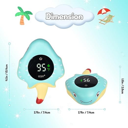 Baby Bath Thermometer with Floating Toys - Digital Water & Room Temperature Monitor, Rechargeable Thermometer with Alerts for Newborn Bath Essentials, Infant Safety