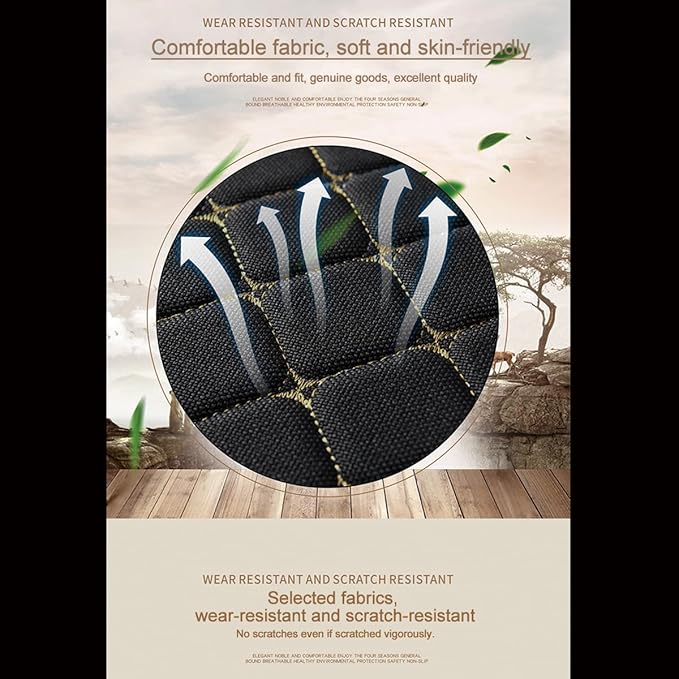 Car Seat Covers Gray Universal Car Seat Cushion, Rear Bench Seat Protective Mat pad for Car Truck SUV and Baby Skin-Friendly (Gray-Rear)