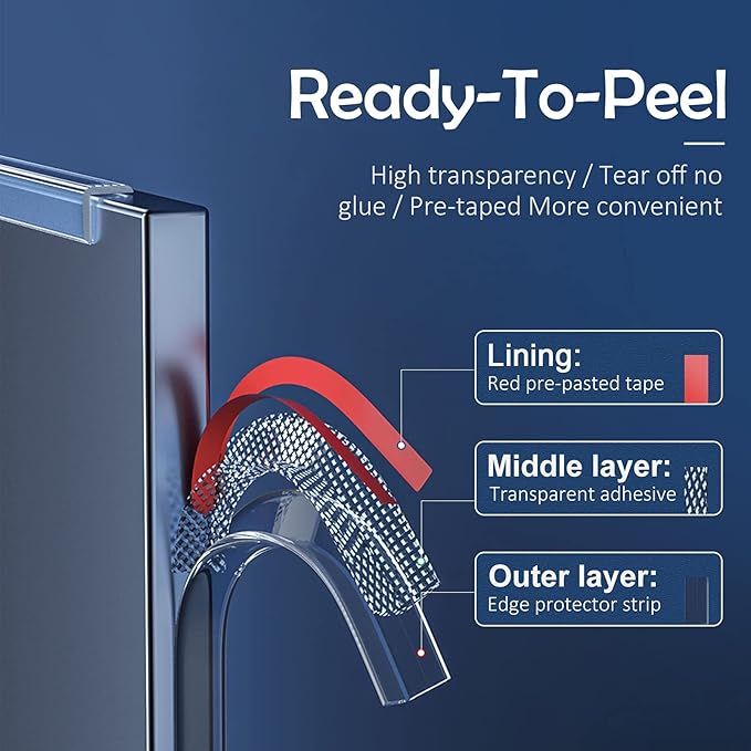 Baby Proofing, Edge Protector Strip Clear, 20 FT Silicone Soft Corner Protectors for Baby with Upgraded Pre-Taped Strong Adhesive, Edge Protectors for Sharp Corners for Cabinets, Drawers(4 Corners)