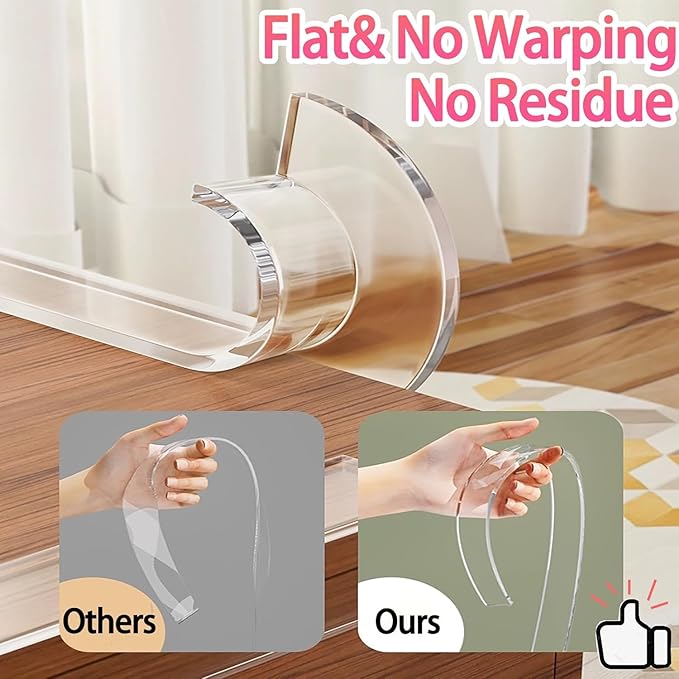 Clear Soft Corner Protectors for Furniture Strip,0.8in (W) x 16.4FT(L), Sharp Edge & Table Bumper,Window Edge,Wall Protector,Soft Corner Guards Safe for Proof,Table Corner Protectors in Family
