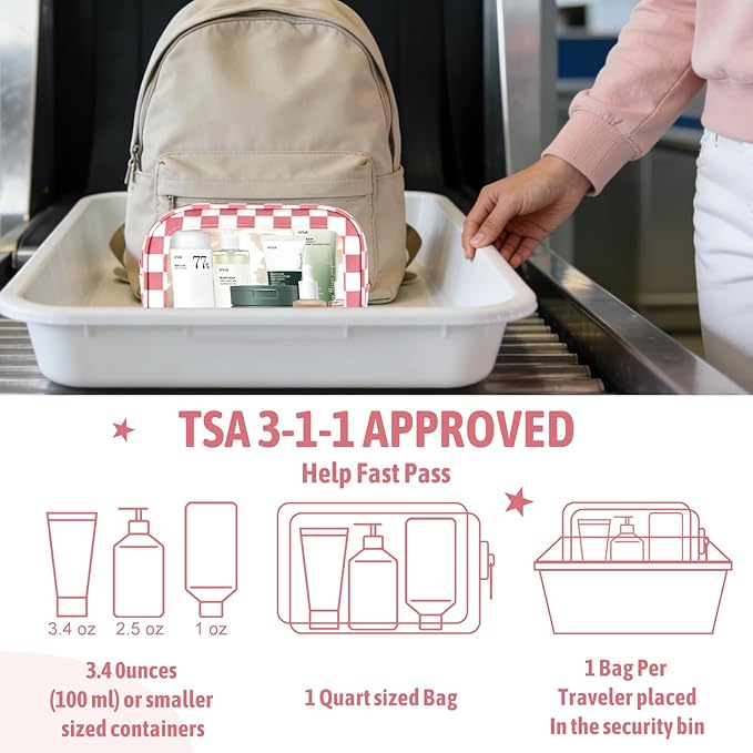 YOPCDJ 5PCS Diaper Bag Organizer Pouch Set, TSA Approved Toiletry Bag, Clear Waterproof TPU Makeup Bag Set Travel Organizer Bags for Women and Kids