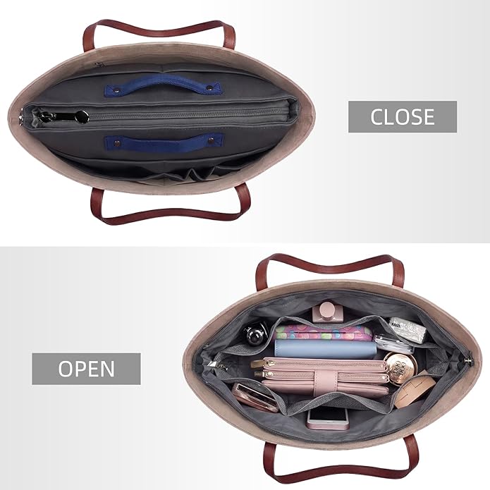 VANCORE Purse Organizer Insert for Handbags,Tote Bag Organizer Insert with Zipper Bag,Premium Handbag Organizer Inside Liner for Women