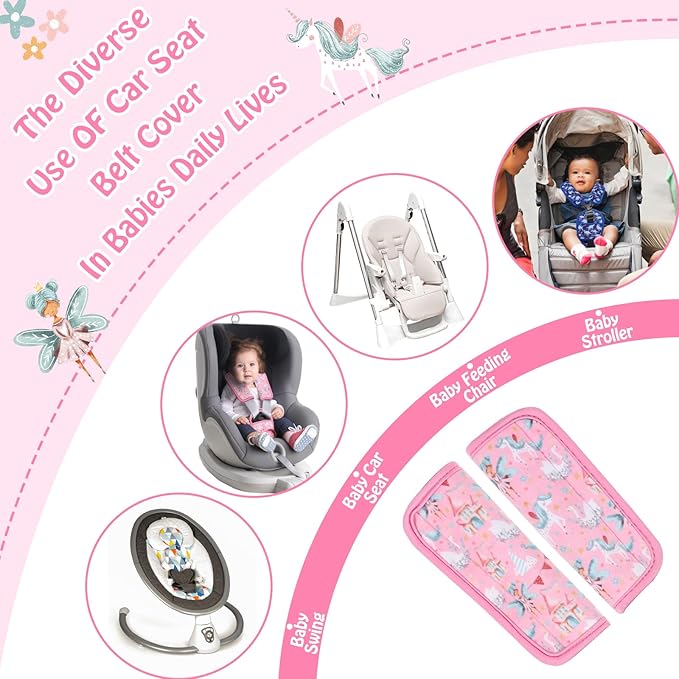 Car Seat Straps Pads for Kids, Ultra Soft Plush Car Seat Strap Covers for Kids, Infant Carseat Shoulder Pad, Hip Support for Car Seats, Pushchair, Baby Stroller. (Astronaut)