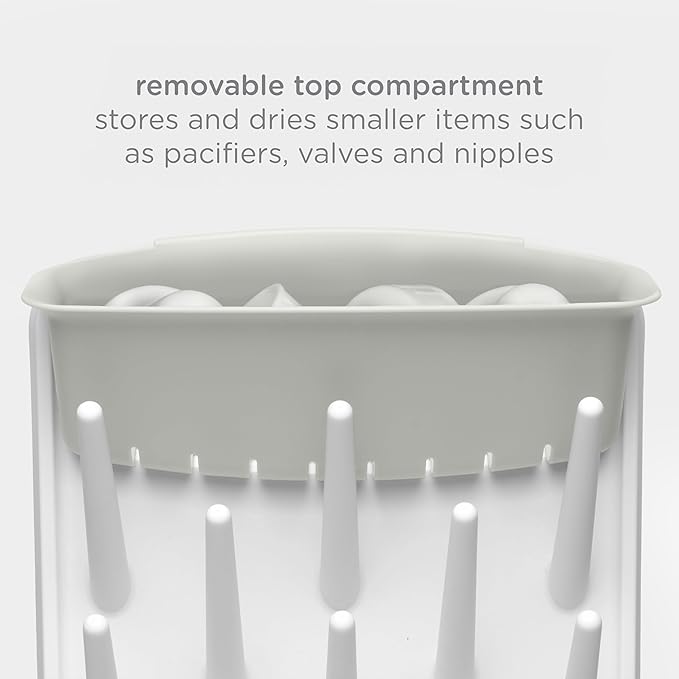 Ubbi Vertical Baby Bottle Drying Rack, Space Saving Countertop Drying Rack Baby Organizer, Oat