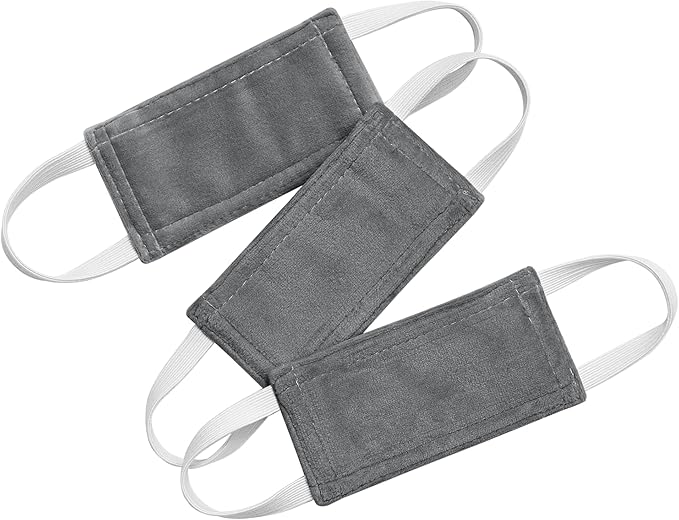 PONY DANCE Velvet Door Silencer Door Closer Cushion - Nursery Door Jammer Latch Covers for Noise Reducing Quiet Doors Baby Toddler Safety, Pack-3, 4 x 2 Inch, Grey