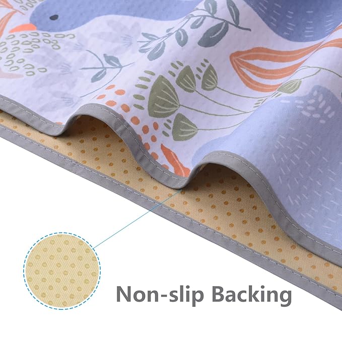 Splat Mat for Under High Chair/Arts/Crafts, Waterproof and Anti-Slip Splash Mat Floor Protector, Washable Highchair Floor Mat, 51 Inch Reusable Messy Mat and Baby Feeding Table Cloth