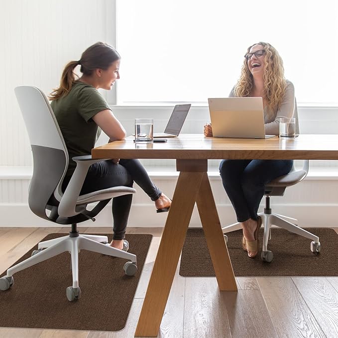 Sycoodeal Office Chair Mat for Hardwood Floor,Office Computer Gaming Chair Mat for Tile Floor,Large Floor Protector Rug,Anti-Slip,Easy to Clean,Coffee(48"x60")