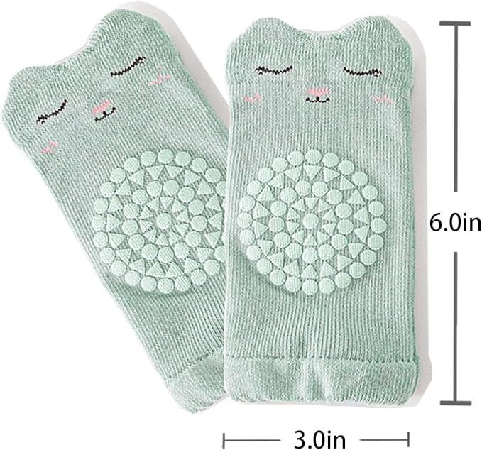 TFTSR Baby Knee Pads for Crawling (3 Pairs) and Baby Socks for Walking (3 Pairs), Walking Protector for Toddler Kid Girls Boy
