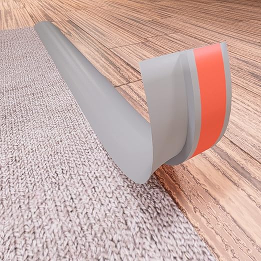 COUKIU 3.28FT PVC Floor Transition Strip, Peel and Stick Molding Trim for Threshold Transitions with a Height Less Than 5 mm/0.2in, Carpet & Floor Edging Trim, Carpet to Tile Transition Strip(Gray)