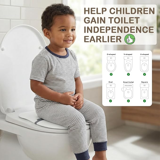 Babylush Anti-pinch Foldable Travel Potty Seat丨Portable Toilet Seat with 12 Anti-slip Suction Cups丨Easy to Install and Remove丨Fits Round & Rectangle Toilets丨Free Carry Bag丨ABS Material and BPA-Free.