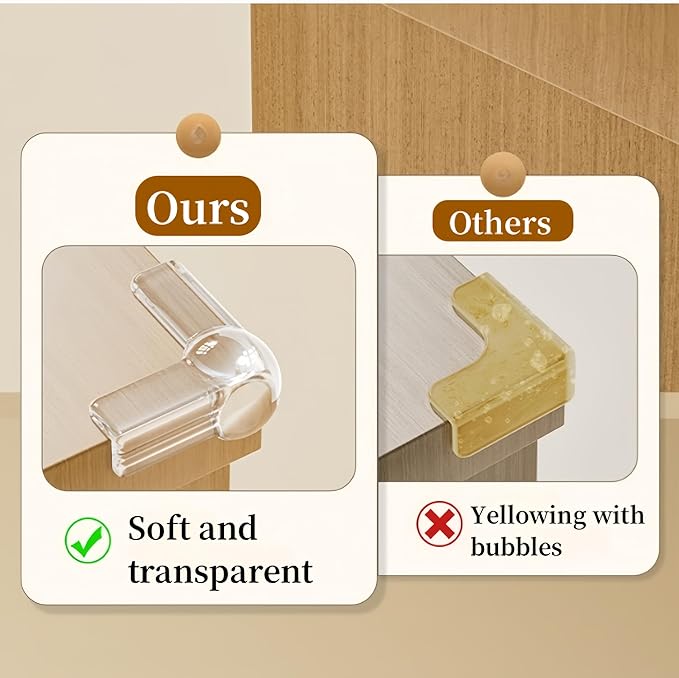 12 Pack Table Corner Covers Baby Safety Corner Guards Rubber Corner Protector Baby Table Corner Protectors for Furniture