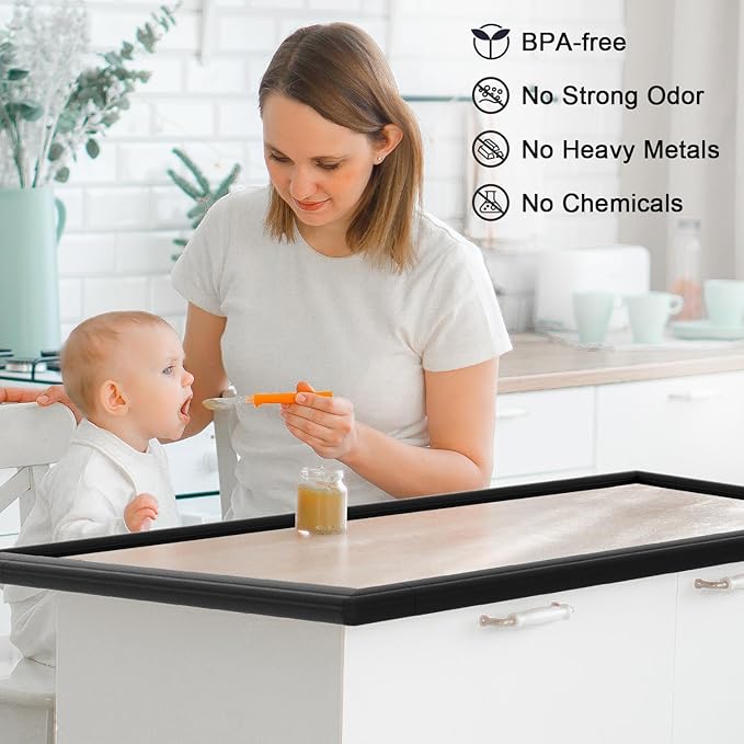 Baby Proof Corners and Edges Protector 8.2ft (Large 7.5ft Edge+4 Corner Guard), Fireplace Baby Proofing Bumper, Heavy-Duty Soft NBR Foam Edge Corner Protector for Furniture Table, Childsafe/Pre-Taped