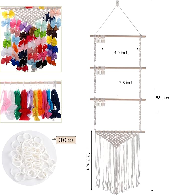 YOcity Headband Holder Organizer for Girls' Hair Bows Toddler Headband Accessories Organizer Bow Hanger Storage for Nursery Girls' Room Wall Decor L