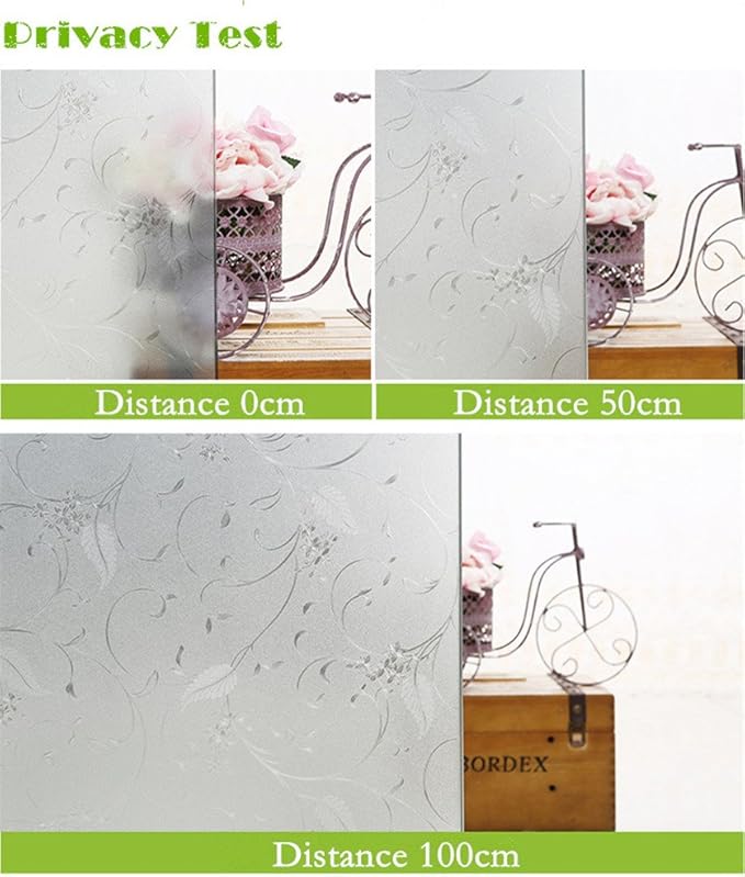 Niviy Privacy Window Film Frosted Window Glass Film No Glue Door Window Covering for Office and Home Decoration,17.7 inches by 118inches