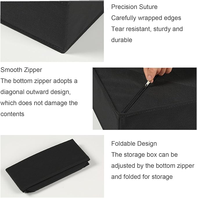 COSDACE Drawer Organizer,12Pcs Dresser Drawer Organizers Foldable Closet Organization and Storage Dividers for Underwear, Sock, Baby Closet Organizer(Black)