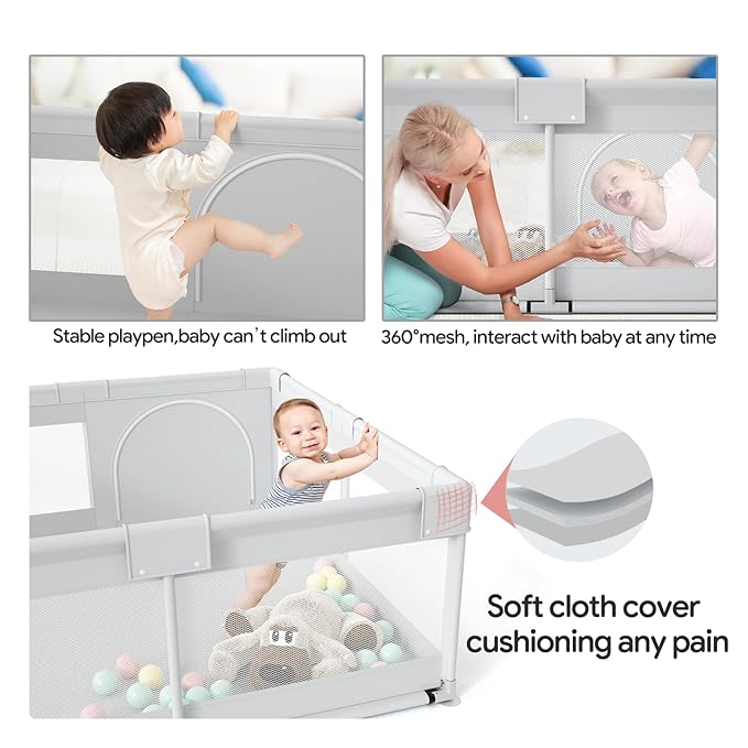 Fodoss Baby Playpen, 47x47in Small Play Pen,Toddler Playpen for Apartment,Play Yard,Activity Fence, Extra Large Baby Playard