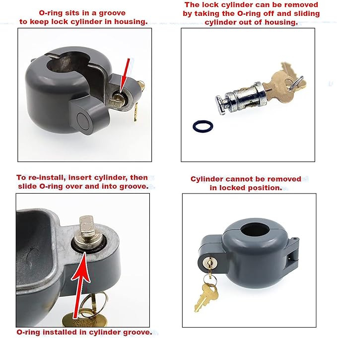 Prime-Line EP 4180 Doorknob Lock-Out Device – Doorknob Lock with Key to Block Access to Keyhole, Removeable and Easy to Use, Fits Round Doorknobs with Max Diameter of 2-7/8 in., Gray (Single Pack)