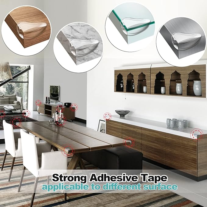 12 Pack Corner Protector Baby Clear Corner Guards Sharp Corner Cover Bumper Stop Head Injuries Tables, Furniture & Sharp Corners Baby Proofing
