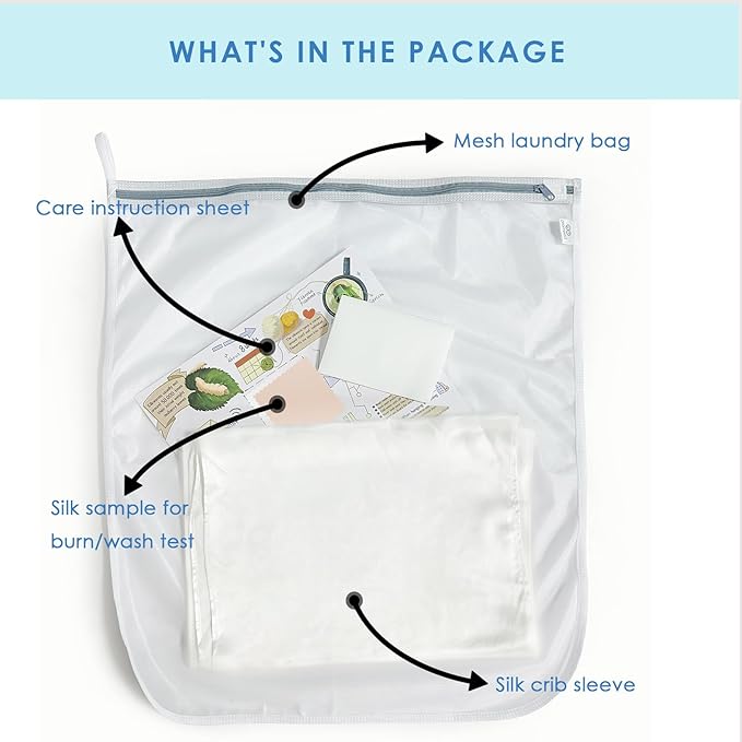 PROMEED 2 Pack 100% Mulberry Silk Crib Sleeve for Baby Hair Loss Prevention, Premium 23 Momme Natural Silk Bassinet Slip for Bassinets/Cradles/Cots/Cribs (White)