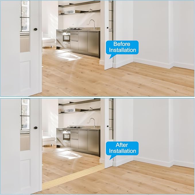 PATIKIL Self Adhesive Floor Transition Strip 10 ft x 2" Vinyl Flat Divider Flooring for Joining Floor Gaps Carpet Transition Floor Tiles, Oak
