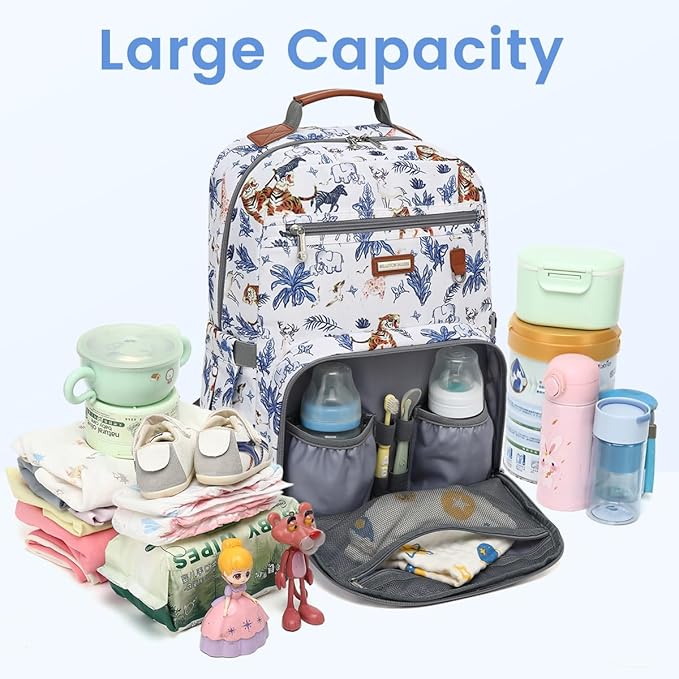 BILLITON MASHI Diaper Bag Backpack, Large Baby Nappy Bags with Portable Changing Pad for Boys and GirlsMultifunction Travel Baby Bag for Moms Dads, Shower Gifts Waterproof and Stylish