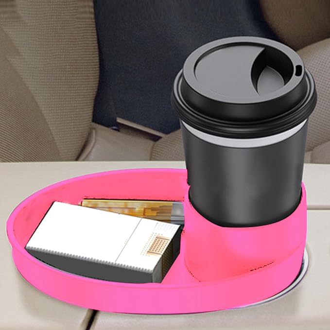 Keenso Car Seat Snack Tray,Portable Travel Rotating Cup Holder Plate for Car Seats, Booster,Stroller (#12)