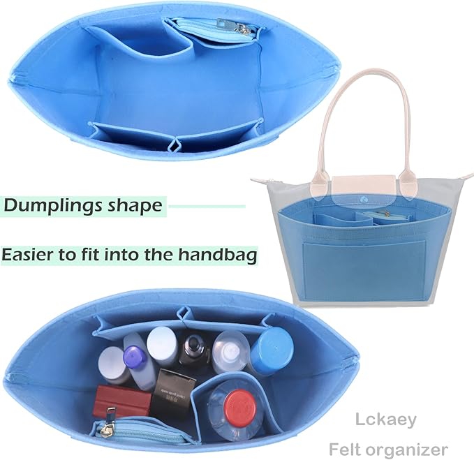 Lckaey bag Organizer Insert for Longchamp Le Pliage Neo Handbags Insert Organizer 1012French blue-M