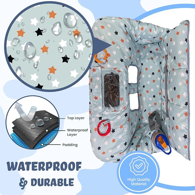 Shopping Cart Cover for Baby and Toddler, Waterproof Grocery Cart and High Chair Cover, Soft Padded Cart Cover for Babies, Universal Fit for Costco, Target and Restaurant High Chairs