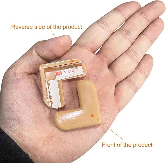 uxcell Corner Protectors, 16 Pcs Table Corner Protectors, Furniture Corner Guard and Edges Safety Bumpers for Table Edges and Sharp Corners (L-Shaped, Brown)