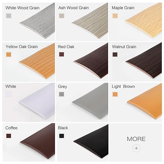 Bnell Floor Transition Strip Floor Cover Strips Self Adhesive Flooring Transitions Laminate Floor Strip Vinyl Floor Flat Divider Strip for for Joining Floor Gaps（10FT,1.57inch, White）