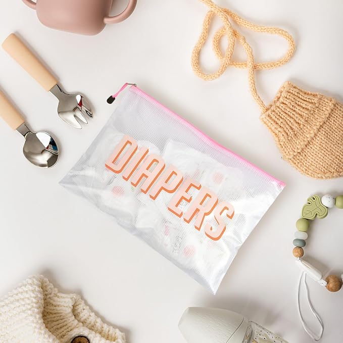 3pcs Hospital Bag Organizing Pouches for Labor and Delivery, Maternity Essentials Diaper Bag Organizer for Mom Travel - White,Medium