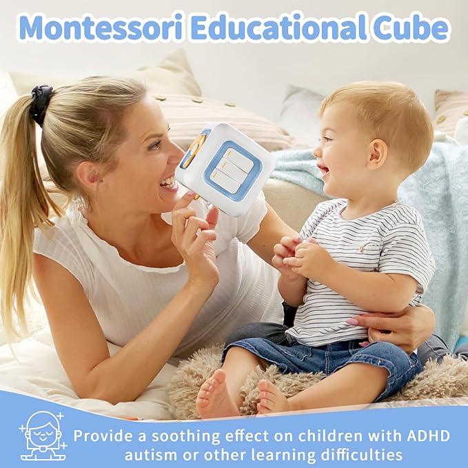 Busy Cube Toy for 1 Year Old, Montessori for 1+ Year Old, Travel Toys for Toddlers 1-3, Learning Fine Motor Skills| Birthday Gifts for 12 Months