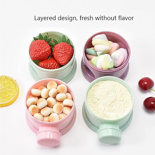 2 PCS 4-Layer Baby Milk Powder Dispenser, Stackable Formula Container for Travel, Portable Snack Storage Box