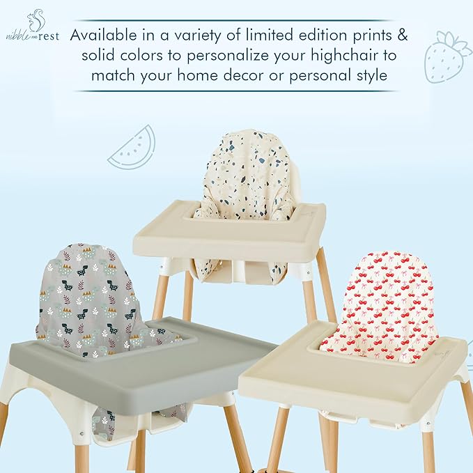 Nibble and Rest Highchair Cushion Cover for Inflatable Cushion, Compatible for IKEA Antilop Highchair, High Chair Accessories Stain-Proof and Wipeable Cushion Cover (Cushion NOT Included)(Inthemeadow)