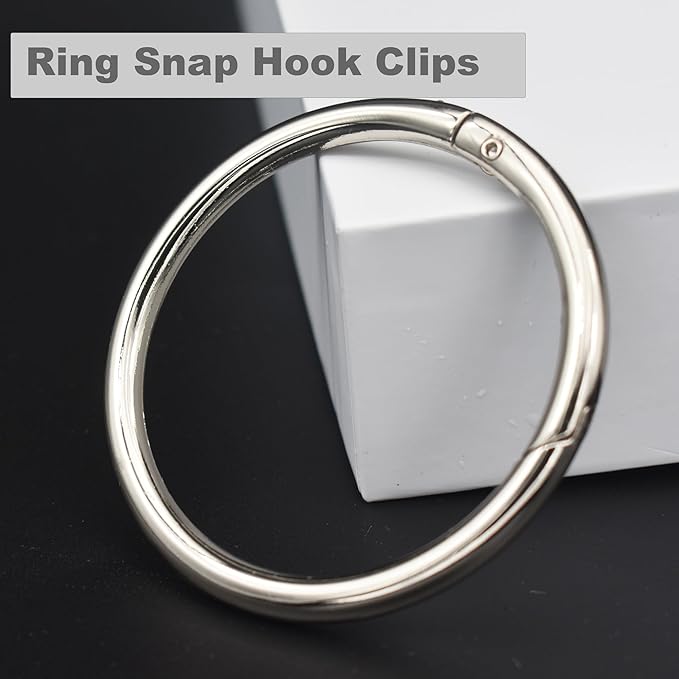 3/2.5/2/1.5 inch Big Round Carabiners Clips Metal Trigger Spring O Rings Snap Hooks DIY Charms Accessory for Keychains Bags Purses Crafts Making