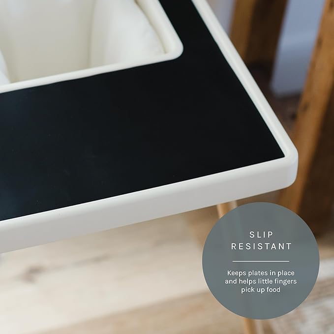 Yeah Baby Goods Placemats Compatible with IKEA Antilop High Chair (Cinder Black) - Slip-Resistant & Food-Grade Silicone High Chair Mat - Easy Clean HighChair Accessory