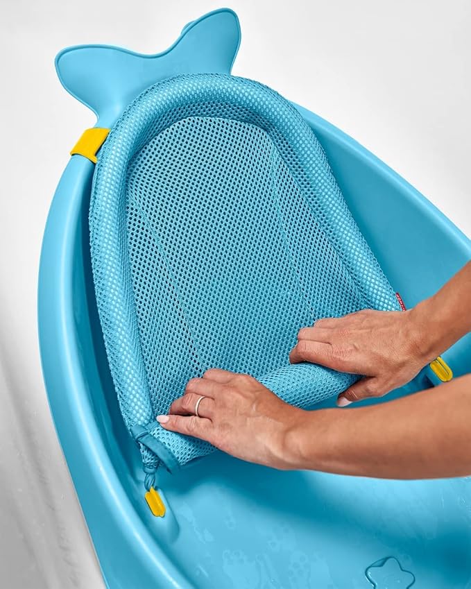 Skip Hop Infant Bath Tub 3-Stage Grow With Baby Smart Sling MOBY Bathtub Blue Age 0+