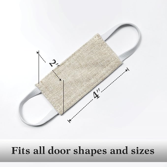 PONY DANCE Baby Door Latch Covers Closer - Nursery Door Closer Silencer with Strong Elastic Straps for Good Sleep Cushion for Jammer Noise Reducing, 3 Pieces, W 4 x L 2 inches, Khaki