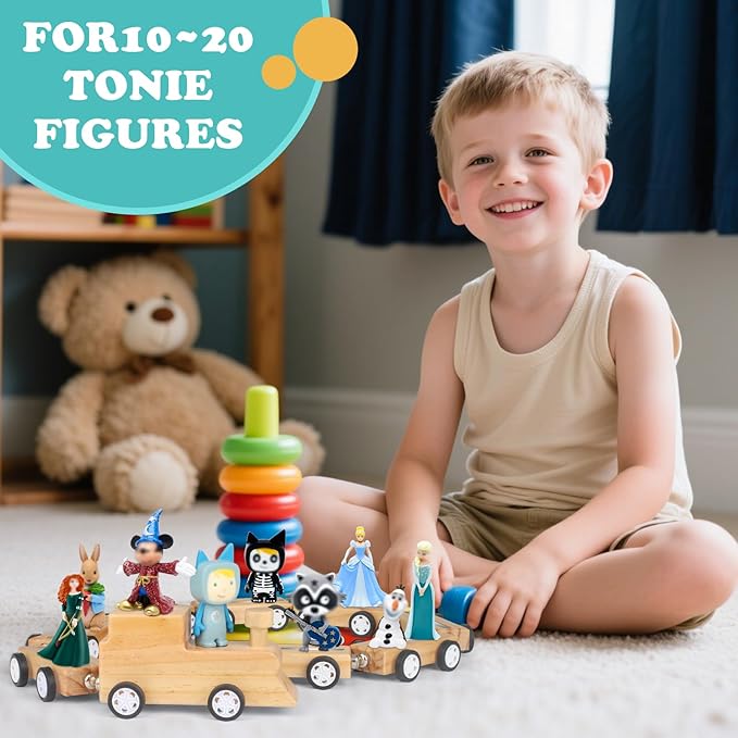 RZYLKA for Tonies Organizer Storage Shelf, Magnetic Floating Shelves for Tonies Characters for Children, Display Collection 10~20 Characters - Miniature Train